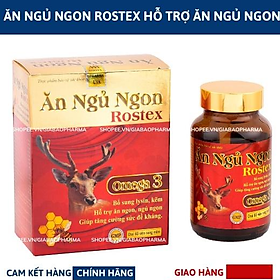 Viên Ăn Ngủ Ngon Rostex bổ sung omega 3, lysin, kẽm hỗ trợ giảm mất ngủ