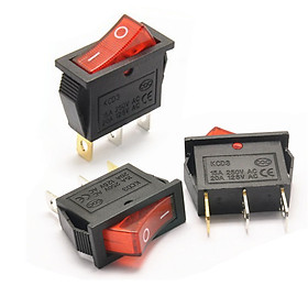 Mua Bộ 3 Công Tắc Bập Bênh KCD3-101 16A/250V Dùng Trong Ổ Điện ( Có đèn )