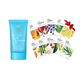 Kem chống nắng dạng tinh chất Senka Perfect UV Essence 50g tặng Mặt nạ dưỡng da The Faceshop Real Nature (1 miếng)