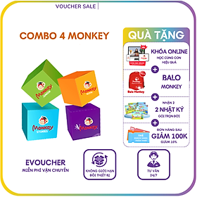 Hình ảnh Evoucher - Combo 4 Monkey (Monkey Junior, Storíe, Math, Vmonkey) 