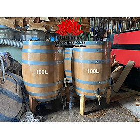 Mua thùng rượu gỗ sồi dáng đứng 100 lít  thùng ngâm ủ rượu cam kết chuẩn gỗ sồi