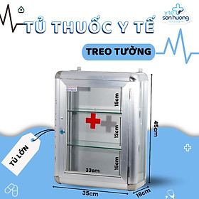 Mua Tủ thuốc nhôm y tế gia đình size 45 x 35 x 15cm