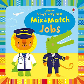 Sách Usborne Baby's very first Mix & Match Playbook Jobs