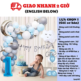 Bộ bong bóng thôi nôi bé trai set balloon for boy Tnoi42