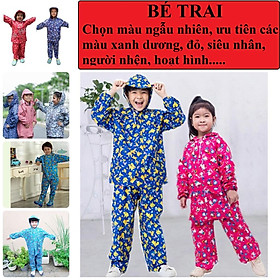 Áo Mưa BỘ TRẺ EM Vải Dù Nhiều Size Dành Cho Bé 90cm- 130cm Cao Cấp AM12