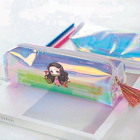 Hộp bút trong hologram IN HÌNH Nezuko Kamado Demon Slayer - Thanh Gươm Diệt Quỷ anime chibi