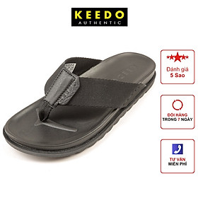 Dép kẹp nam quai dù cao cấp KEEDO KD00103 Full Box - Đen - 38