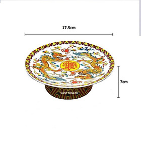 DĨA TRÁI CÂY SONG RỒNG CHÌM ĐƯỜNG KÍNH 17.5CM,20CM