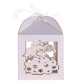 Wholesale Laser Cut Favor Candy Gift Boxes With Ribbon Wedding Party 50Pcs