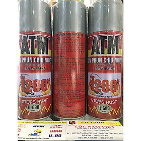Sơn xịt chịu nhiệt màu bạc atm h680