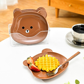 Mua Đĩa nhựa hình gấu cute đĩa decor đựng đồ ăn Đĩa nhựa  khay nhựa đựng đồ ăn nhiều hình dáng dễ thương  tặng kèm một khay đựng đồ ăn khi mua từ 8 đĩa