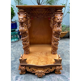 Mua Bàn thờ thần tài ông địa mẫu Rồng Phun Lửa cao cấp 68 x 68 x 108CM  cột Rồng 14cm