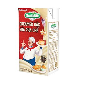 Bao bì mới Combo 2 hộp Creamer Đặc Sữa Pha Chế Có Đường NutiMilk Hộp 380Gr