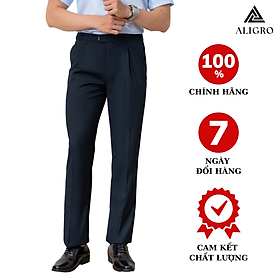 Quần Âu Nam ALIGRO 1 ly màu xanh than Chuẩn Form , Tôn Dáng, Chất Liệu Cotton Cao Cấp ALGL8019