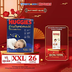 Tã quần Huggies Naturemade ban đêm XXL 26 miếng
