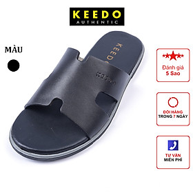 Dép da nam chữ H cao cấp KEEDO PK018