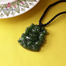 Mặt dây chuyền mặt phật di lặc ngọc bích mệnh mộc, mệnh hỏa - Ngọc Quý Gemstones