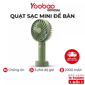 Mua  HÀNG CHÍNH HÃNG  Quạt sạc mini để bàn YOOBAO F3S - 3000mAh 2000mAh Có 3 chế độ gió Nhỏ gọn tiện lợI- Bảo hành 12 tháng 1 đổi 1