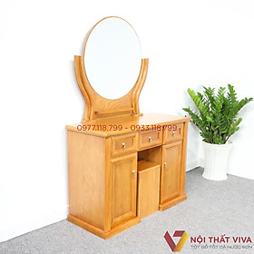 Mua Bàn Trang Điểm Gương Tròn Gỗ Gõ Đỏ 2 Ngăn Đẹp Giá Rẻ