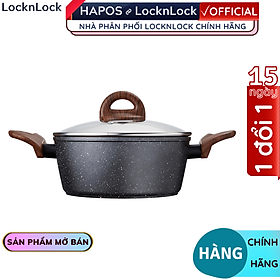 Mua Nồi nhôm chống dính BAUM Marble 2 tay cầm Lock&Lock  LBU1242 (24cm)   LBU1202 (20cm) - Hàng Chính Hãng - Hapos