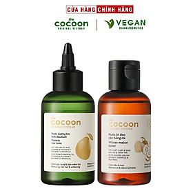 Combo Toner bí đao cân bằng da cocoon 140ml + Nước dưỡng tóc tinh dầu bưởi Pomelo Cocoon 140ml