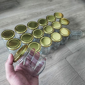Mua Combo 18 Hũ Thủy Tinh Nắp Thiếc Vàng vặn 200ML đựng Yến chưng  dầu dừa  hũ gia vị  thực phẩm
