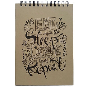 Sổ Notebook Noline - Eat Sleep Love Repeat (17.5x25cm) - Mẫu 4