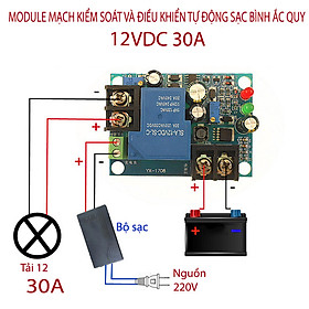 Mua Module mạch kiểm soát và điều khiển tự động chuyển sang sạc bình ắc quy YX1708 -12VDC 30A