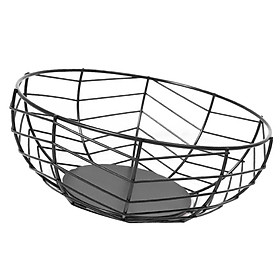1x Creative Hollow Fruit Vegetable Wire Bowl Basket Storage Holder Black