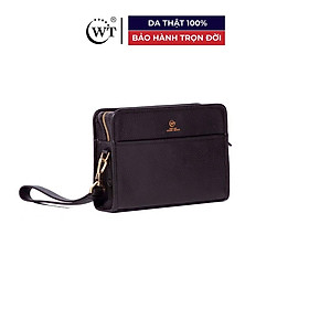 Clutch Cầm Tay Da Bò Nam Cao Cấp Có Quai Cầm Màu Đen, Nâu WT Leather TRUNK