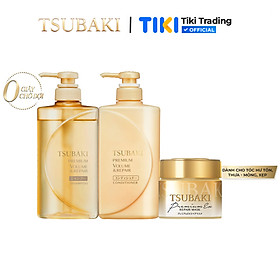 Bộ Ba Chăm Sóc Tóc Phục Hồi Ngăn Rụng Tóc TSUBAKI Gội Xả 490mlchai  Mặt Nạ Tóc Cao Cấp Phục Hồi Hư Tổn 180g