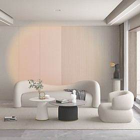 Mua Ghế Sofa Băng Cong + Ghế Đơn Phong Cách Hiện Đại Cho Phòng Khách  Màu Sáng Với Chất Liệu Mút Êm Ái Mã HB-22