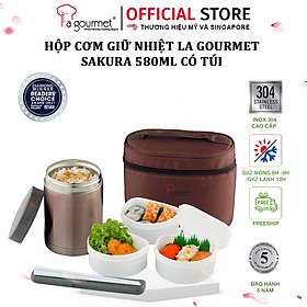 Mua Bộ hộp cơm giữ nhiệt có túi cao cấp La gourmet Sakura 302618 - 4 món (bảo hành 5 năm)