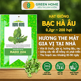 Hạt Giống Bạc Hà Âu Greenhome, Gói 0,1gr, Húng Lũi Dễ Trồng Quanh Năm, Nảy Mầm Cao, Thu Hoạch Nhanh, Năng Suất Cao G02 - BẠC HÀ ÂU G02