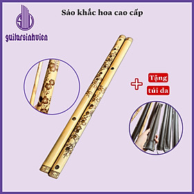 Mua Sáo nứa cao cấp khắc hoa văn - Tặng bao da - Sáo lựa và test kỹ