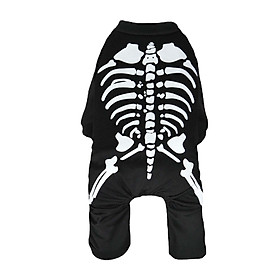 Halloween Dog Skeleton Costume Cosplay Outfit for Holiday Dogs Cats Festival