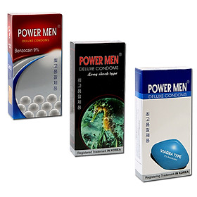 Bao Cao Su Power Men Ngọc Trai - Power Men Cá Ngựa Đen - Power Men Viagra Siêu Mỏng (Hộp 12 Chiếc)