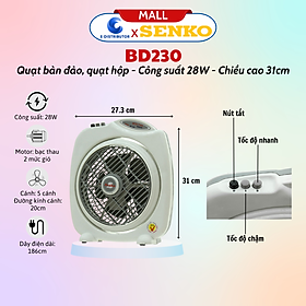 Quạt Bàn Đảo 2 Tấc Senko BD230 - Hàng Chính Hãng - Màu Ngẫu Nhiên
