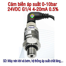 Cảm biến áp suất 0-10bar 24VDC G1/4 4-20mA 0.5%