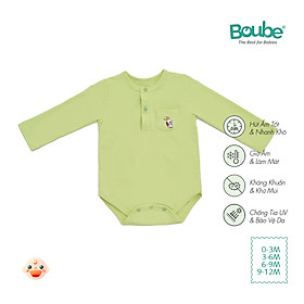 Bộ liền thân, bodychip dài tay cúc bấm cho bé sơ sinh nhiều màu sắc Boube, vải Cotton organic thoáng mát - Size 0-12M