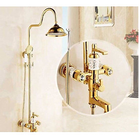 Mua Sen cây tắm đồng mạ vàng bọc đá GROVES GS052