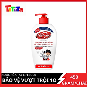 Nước rửa tay Lifebuoy Bảo vệ vượt trội 10 Đỏ 450ml