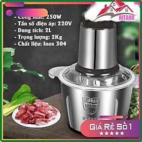 Mua Máy Xay Thịt BITANO  Rau Củ Đa Năng Cối Inox 304 Công Suất Cực Mạnh - Cốc Xay Bằng Thủy Tinh Motor Lõi Đồng 100%