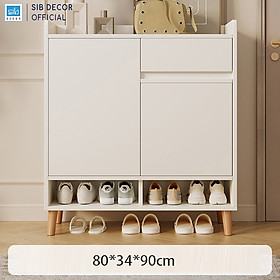 Tủ Giày Gỗ Nhiều Ngăn Đa Năng Màu Trắng Thương Hiệu SIB Decor TG20