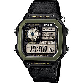Đồng Hồ Casio Nam Dây Da Phối Vải AE-1200WHB-1BVDF