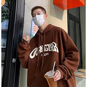 Áo Hoodie UNISEX Tay Dài Phối Nhung In Họa Tiết Xốp Thời Trang Hàn Quốc