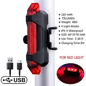 LED Bike Taillight 4 Modes USB Rechargeable Bicycle Light Rear Tail Safety Warning Cycling Super Bright Lampu Basikal