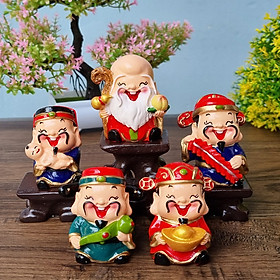 Mua Bộ Ngũ Phúc 6cm cao cấp kèm chân đế tam cấp vuông nhỏ