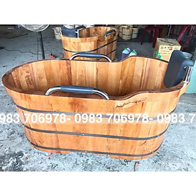 Mua Bồn tắm gỗ pomu bo viền tay vịn inloc