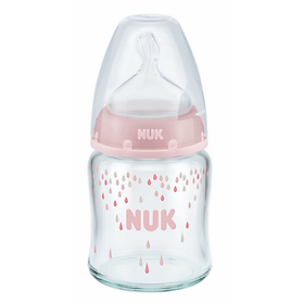 Bình Sữa Thủy Tinh 120ml Núm Ti Silicone S1 Nuk NU66126 (Size M) - Màu Ngẫu Nhiên